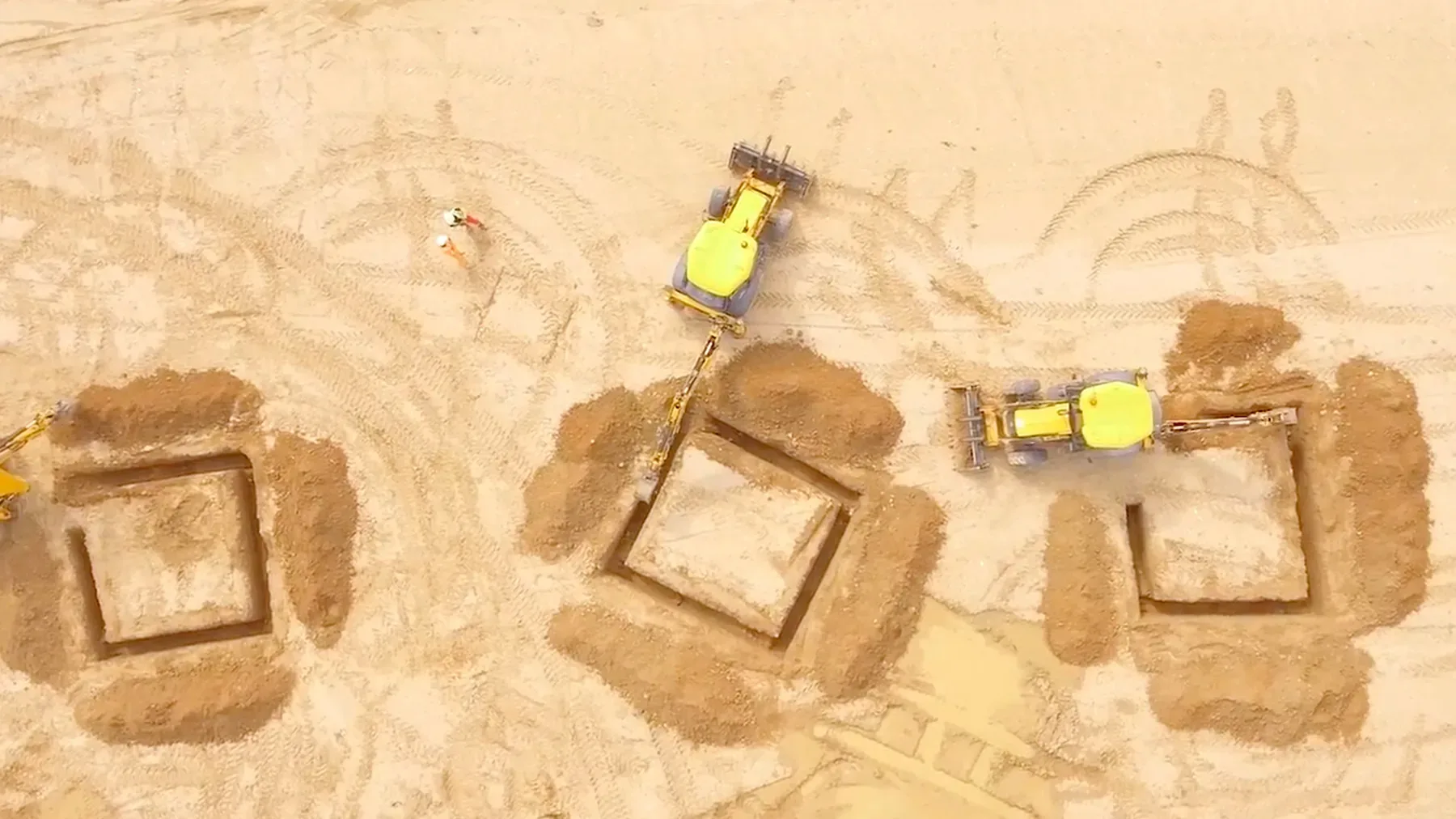 Aerial view of construction site